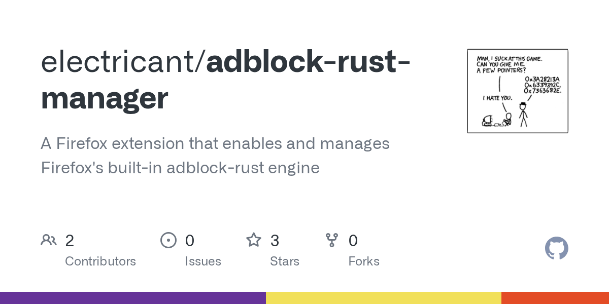 Adblock-rust Manager: Tiện ích Firefox kích hoạt trình chặn quảng cáo Rust của Brave