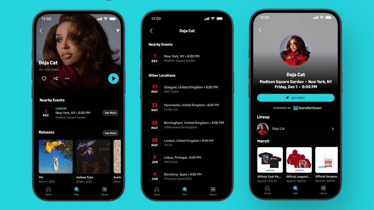 Amazon Music hợp tác với Bandsintown để tích hợp lịch biểu diễn trực tiếp