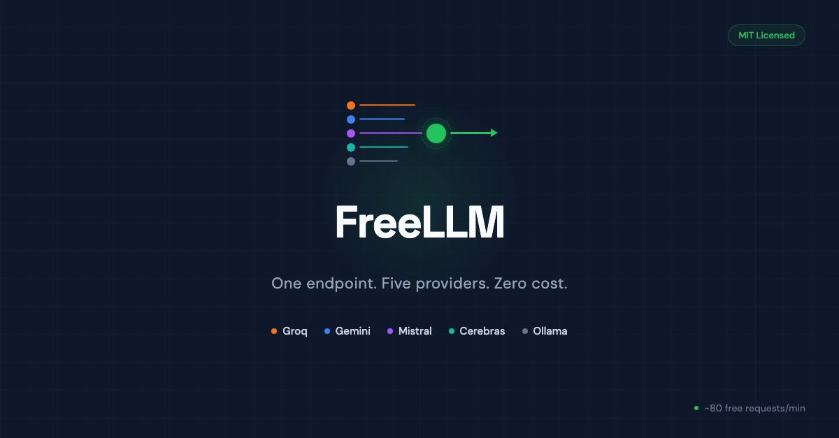 FreeLLM: Cổng kết nối OpenAI tận dụng gói miễn phí từ 5 nhà cung cấp LLM