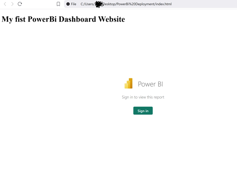 Kết quả hiển thị báo cáo nhúng