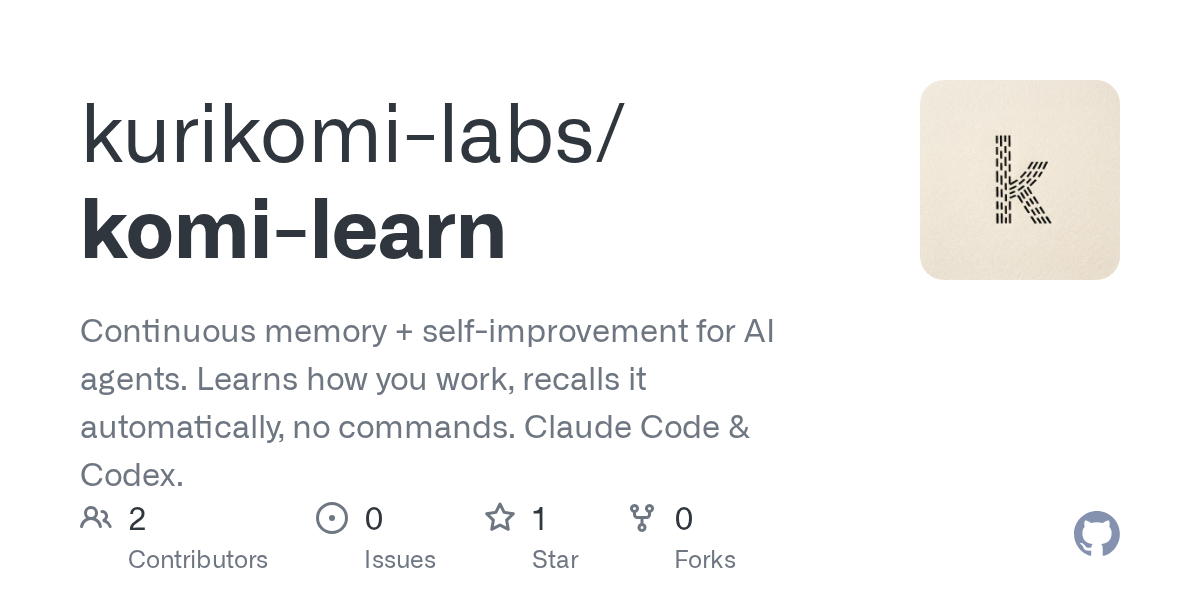 Komi-learn: Trao bộ nhớ liên tục cho các tác nhân lập trình AI
