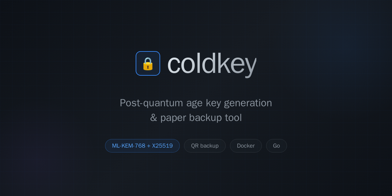 Coldkey: Công cụ tạo khóa hậu lượng tử và sao lưu giấy an toàn