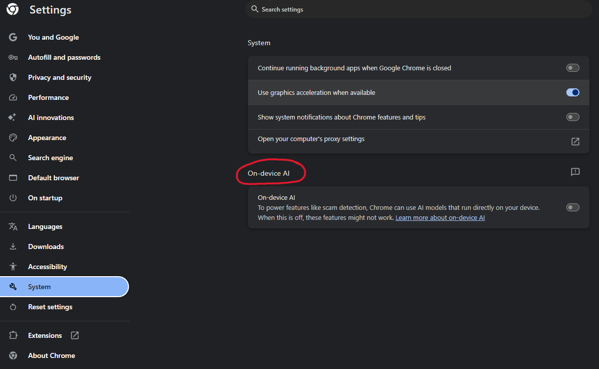 Cài đặt Chrome AI