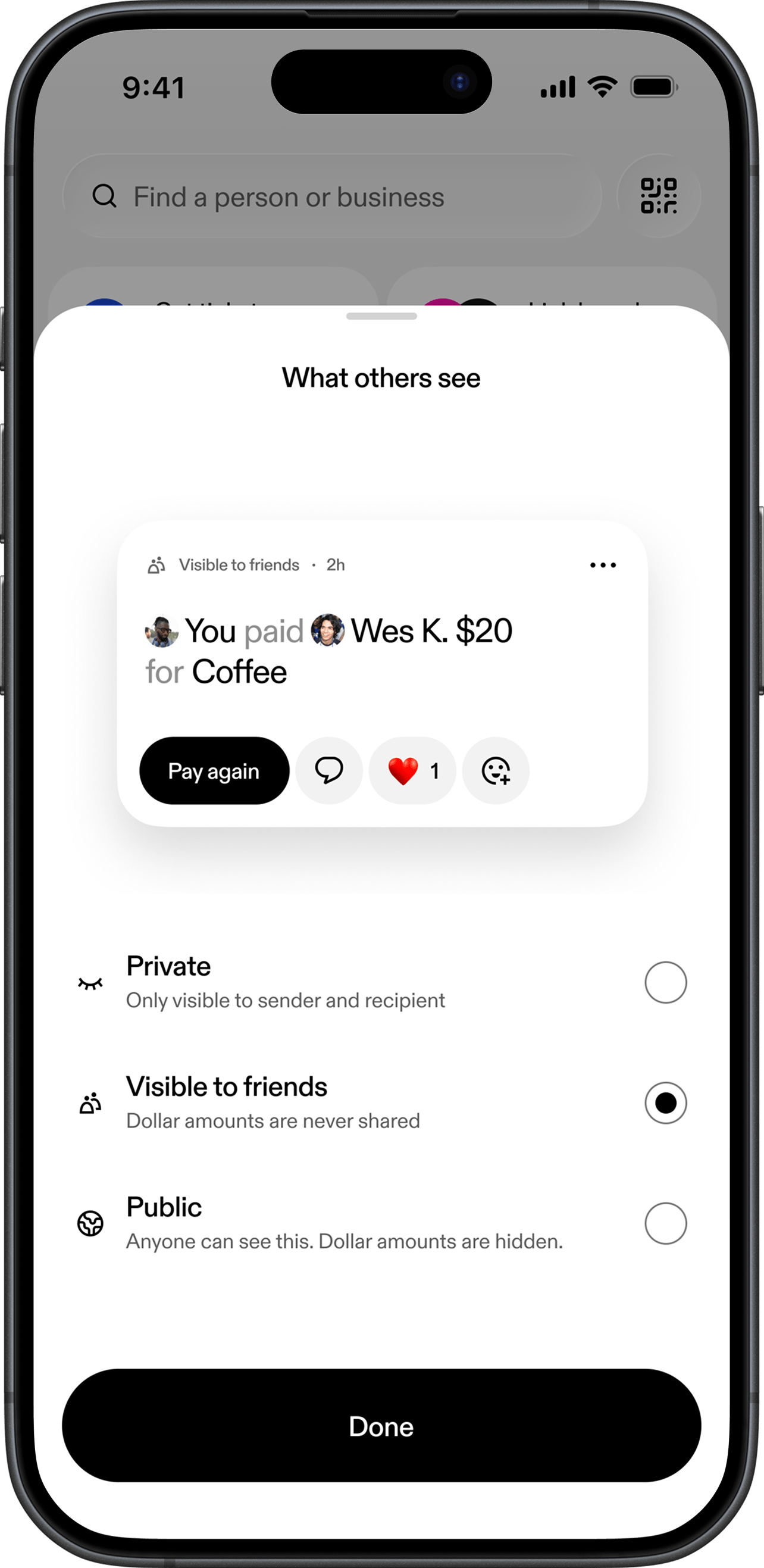 Các tính năng mới trong ứng dụng Venmo