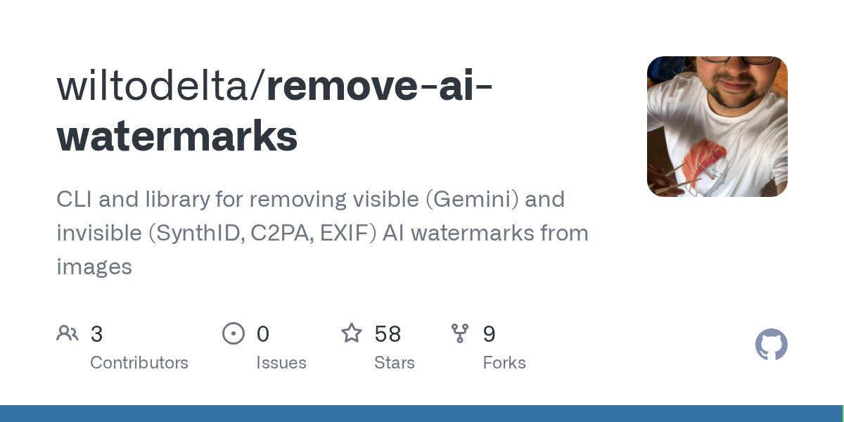 Remove AI Watermarks: Công cụ mã nguồn mở giúp xóa sạch dấu hiệu AI khỏi ảnh