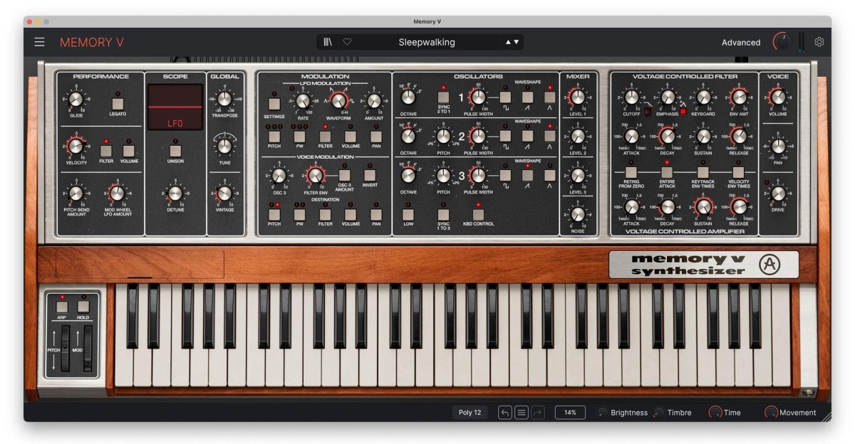 Arturia Memory V tái tạo âm thanh huyền thoại Moog Memorymoog trên phần mềm