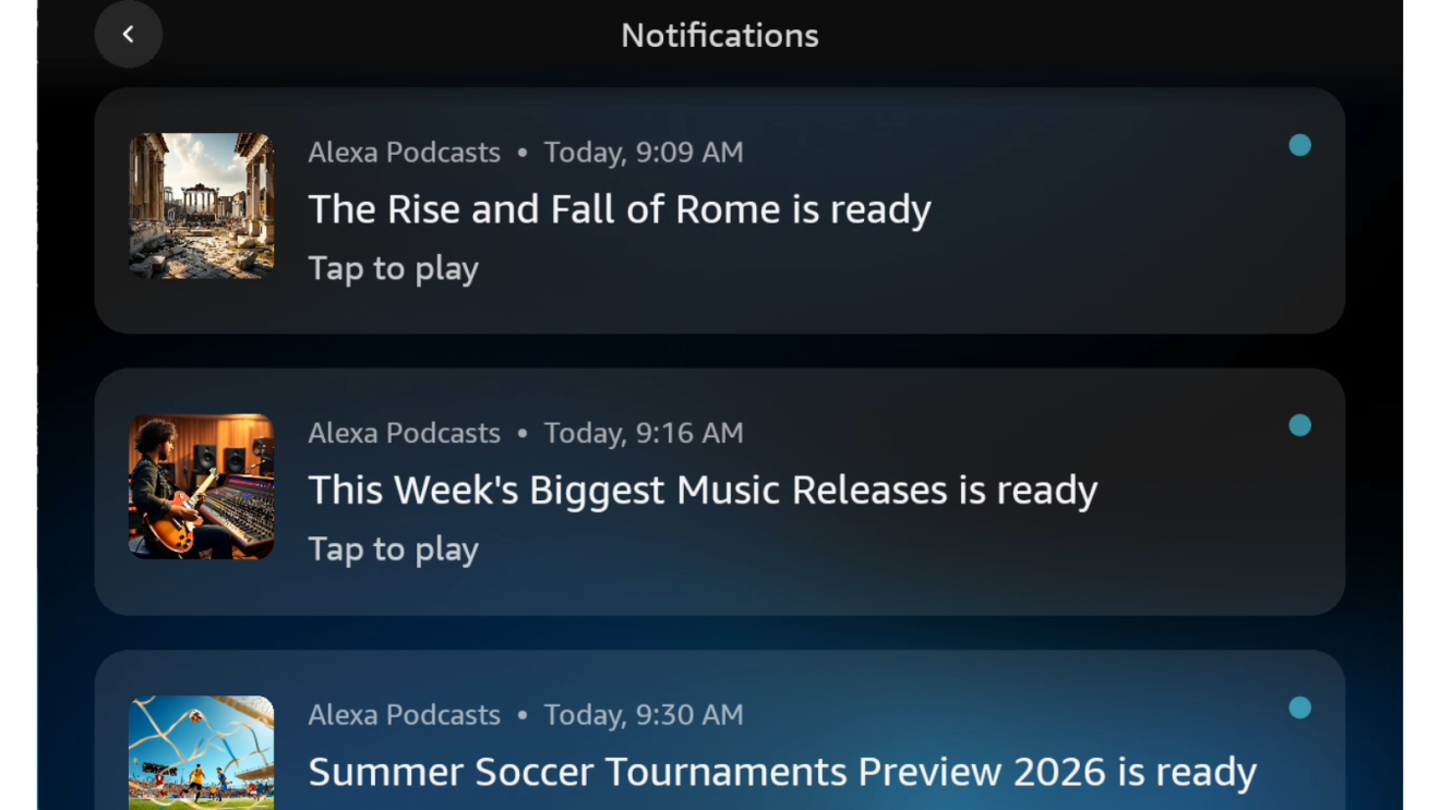 Alexa Podcasts on device