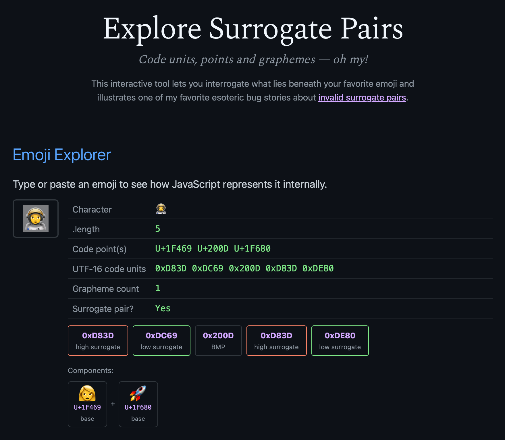 Công cụ khám phá Surrogate Pair