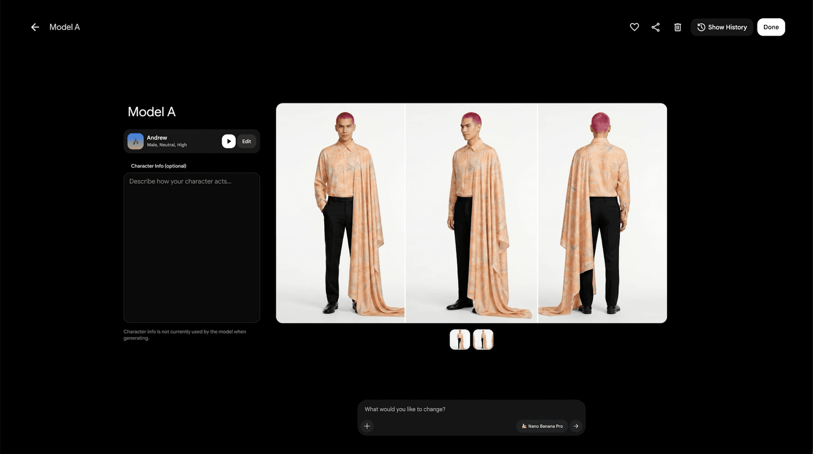 Giao diện thiết lập Avatar trên Google Flow