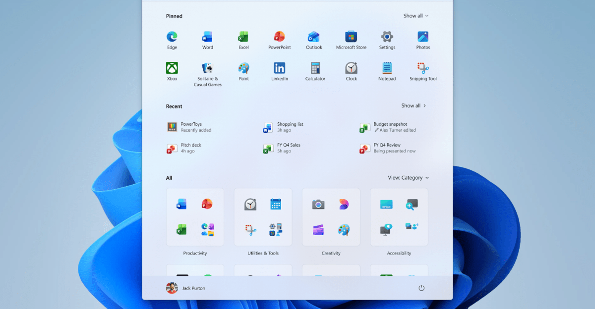 Windows 11 thử nghiệm thanh tác vụ di chuyển được và menu Start tùy chỉnh kích thước