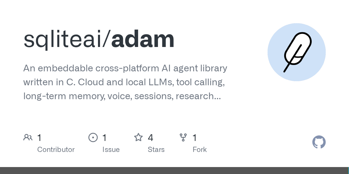 Adam: Thư viện AI agent viết bằng C, hỗ trợ đa nền tảng và khả năng nhúng sâu