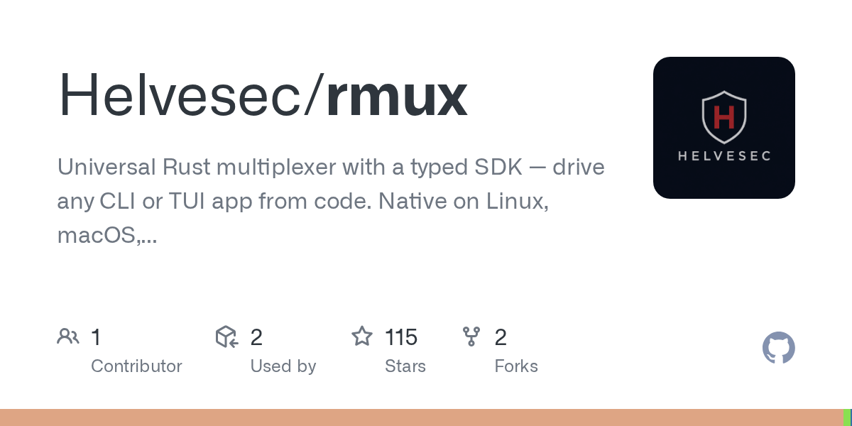 Rmux: Bộ đa nhiệm terminal có thể lập trình với phong cách SDK Playwright