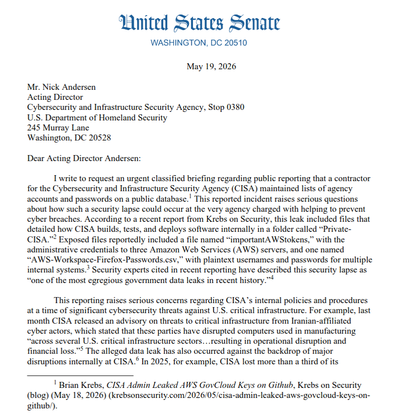 Thư của Thượng nghị sĩ Maggie Hassan gửi CISA