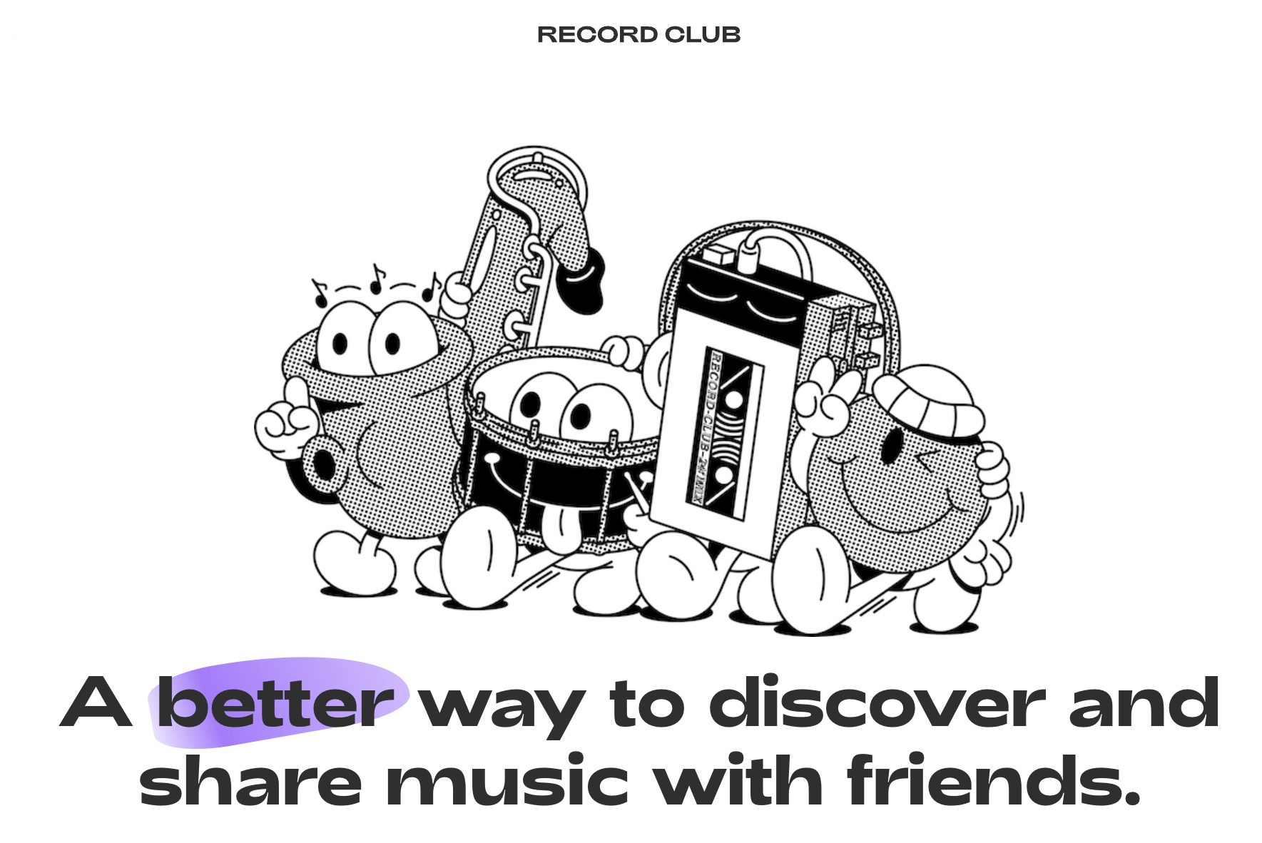 Giao diện của Record Club