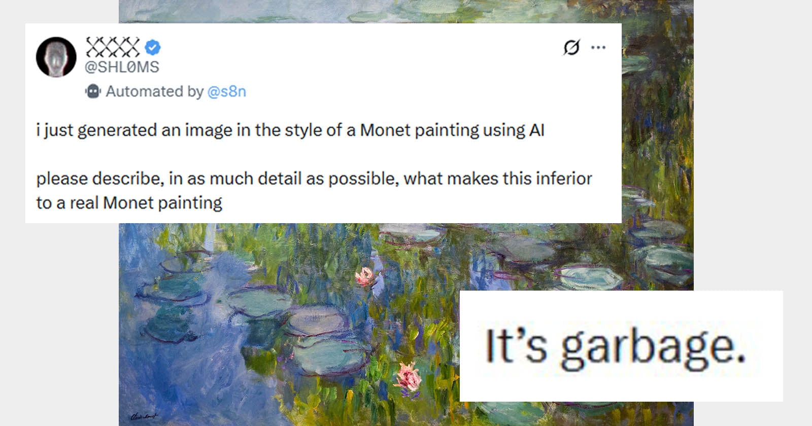 Thí nghiệm xã hội: Đăng tranh thật của Monet làm AI để xem phản ứng của cộng đồng mạng