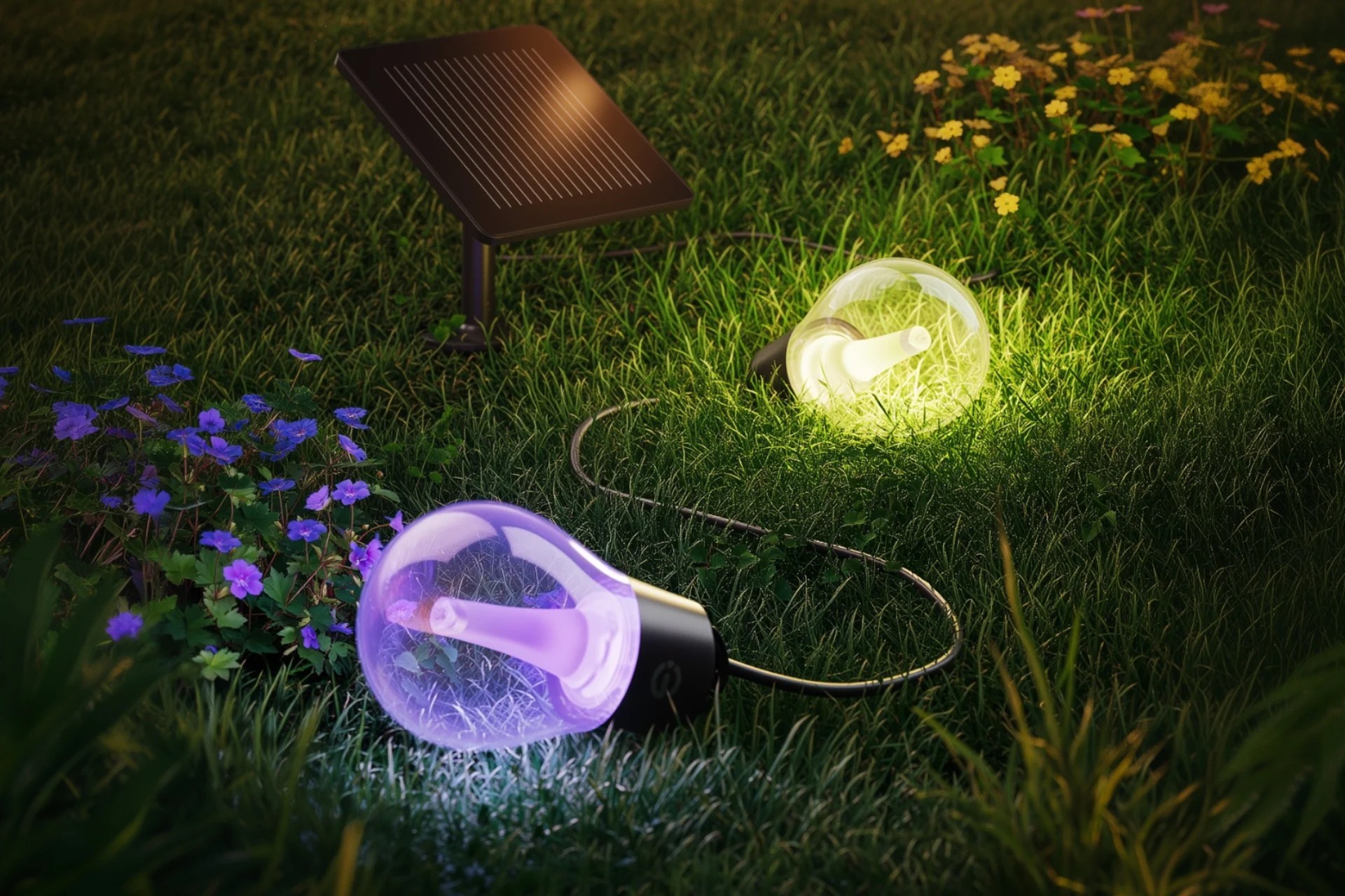 Đèn dây năng lượng mặt trời Govee Outdoor trong môi trường thực tế