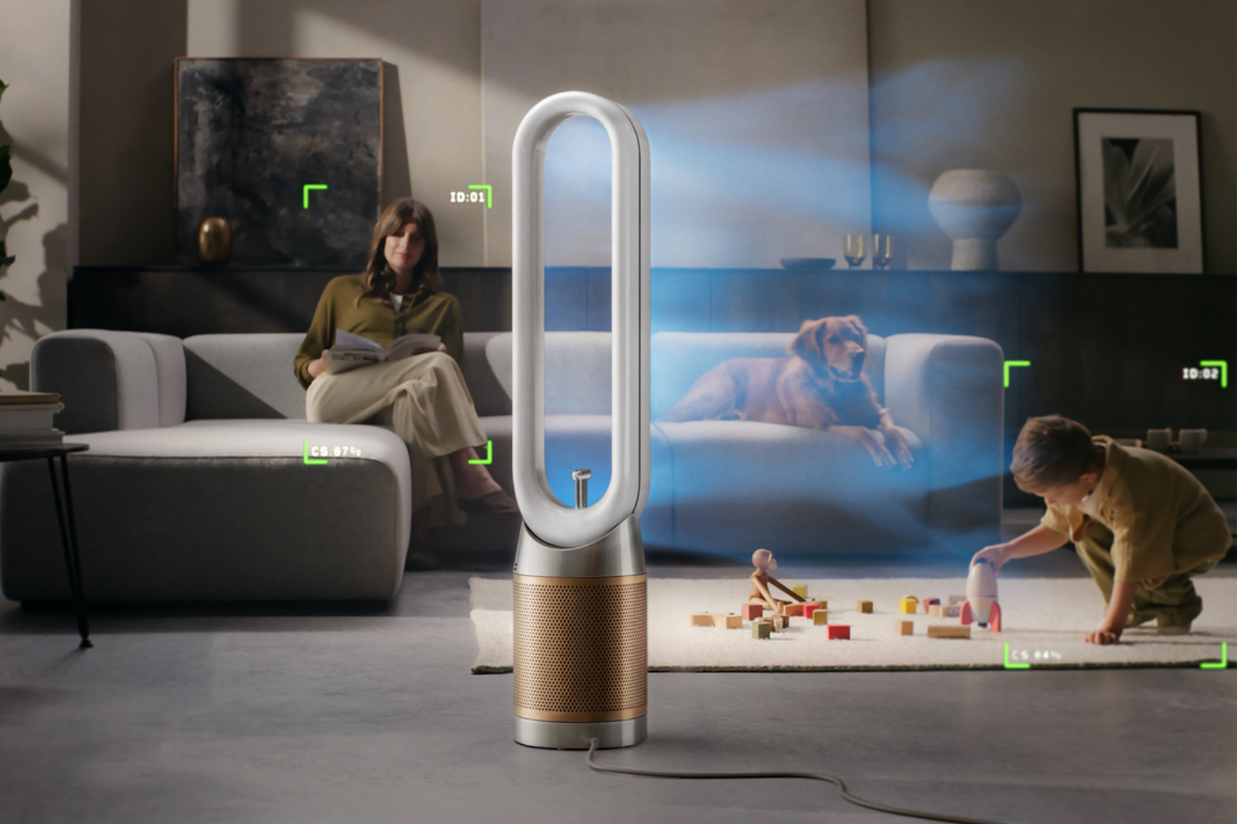 Dyson Find+Follow Purifier Cool có khả năng nhắm mục tiêu đến nhiều người dùng.