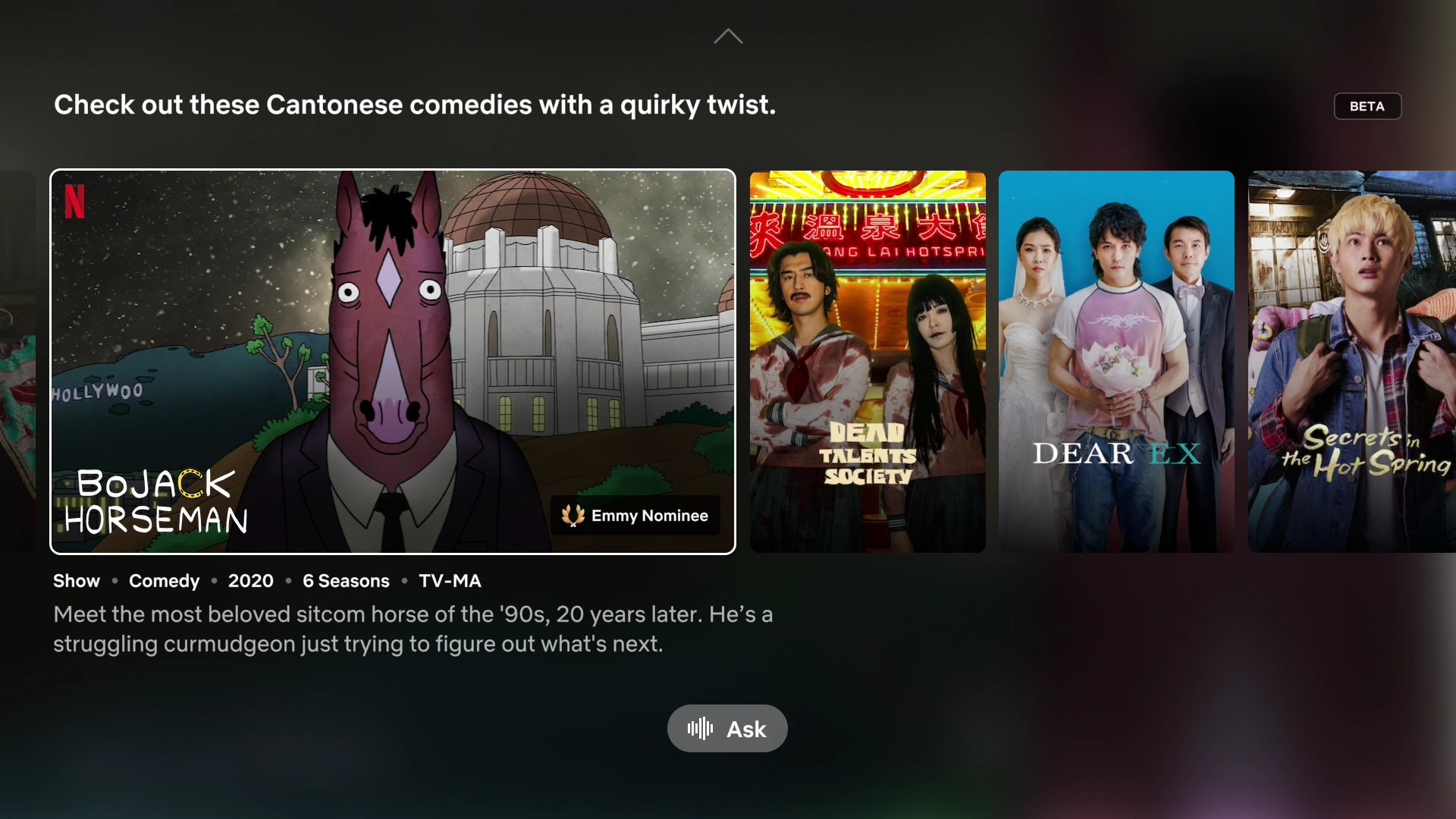 Màn hình hiển thị kết quả tìm kiếm của Netflix