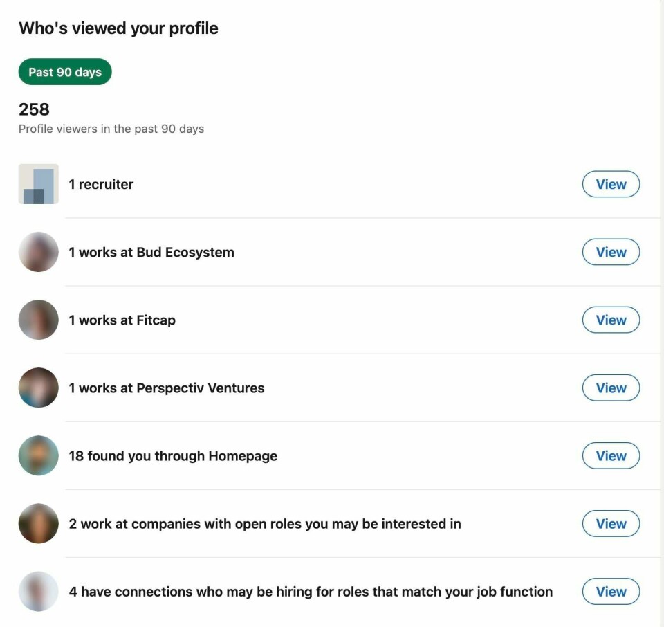 Giao diện hạn chế mà người dùng LinkedIn miễn phí nhìn thấy
