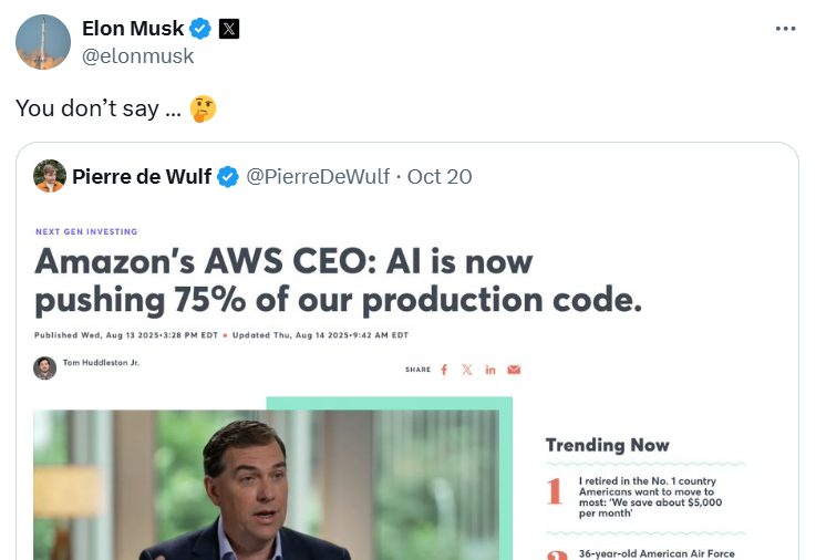 Hình ảnh minh họa phản ứng của Elon Musk