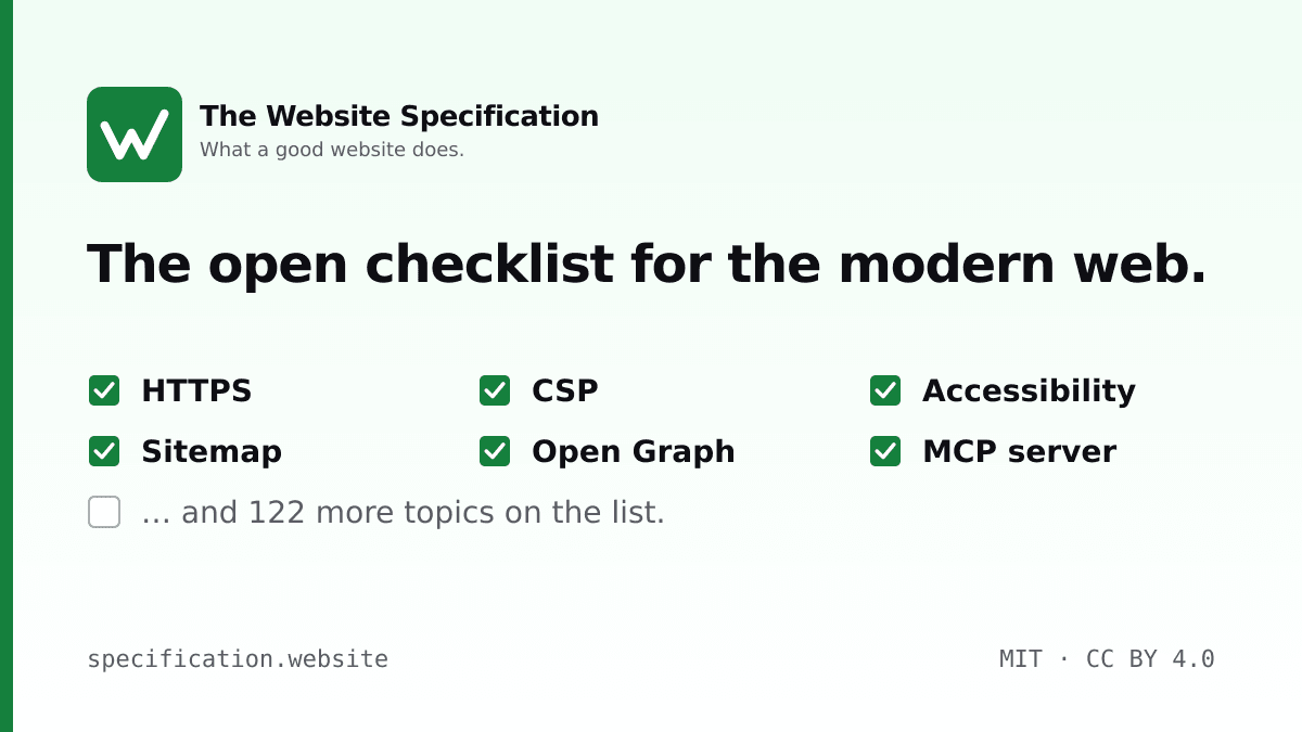 The Website Specification: Bộ tiêu chuẩn kỹ thuật toàn diện cho mọi website hiện đại