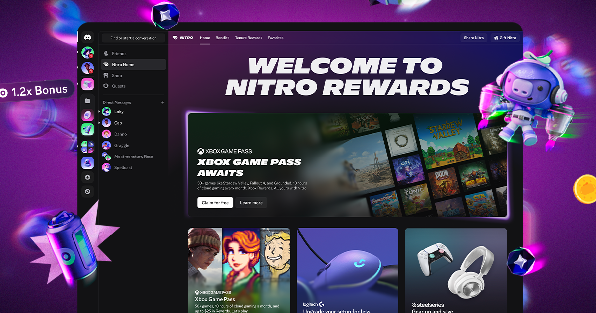 Discord ra mắt Nitro Rewards: Tặng gói Xbox Game Pass cho người đăng ký