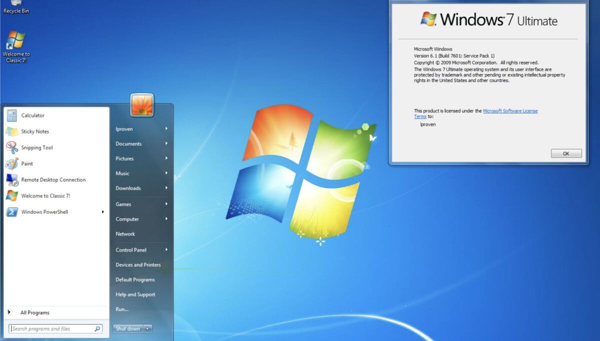 Classic 7: Bản mod Windows 10 LTSC mang diện mạo Windows 7 hoài cổ