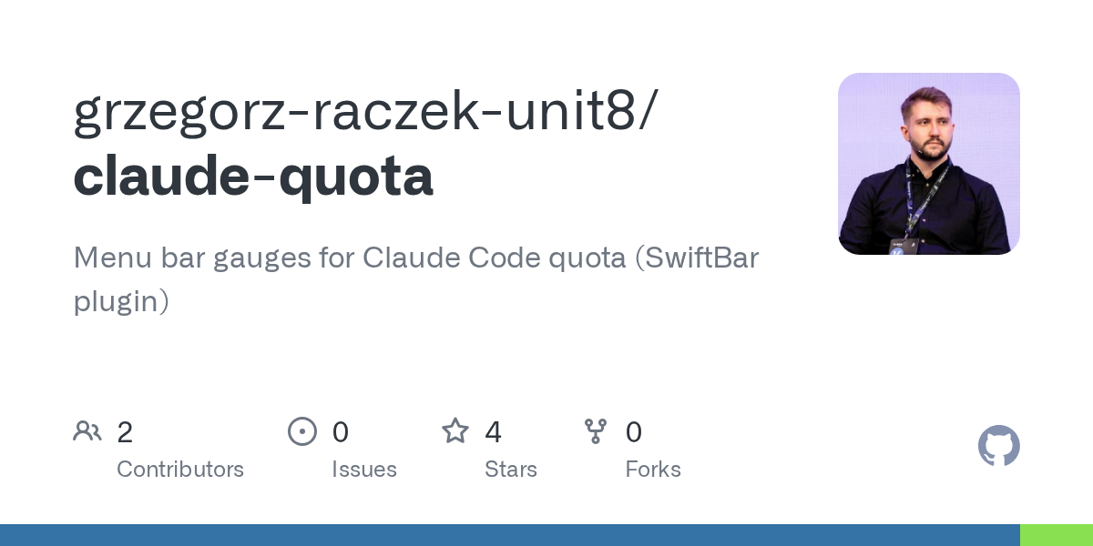 Theo dõi hạn mức Claude Code ngay trên thanh menu macOS với claude-quota