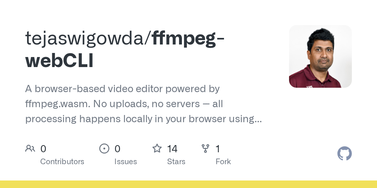 FFmpeg WebCLI: Biến trình duyệt thành studio chỉnh sửa video mạnh mẽ, hoạt động offline hoàn toàn