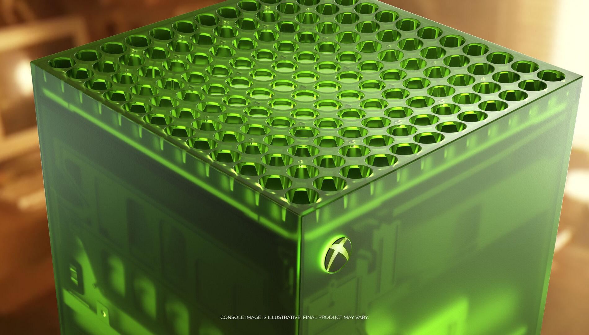 Mặt trước của máy Xbox phiên bản kỷ niệm 25 năm