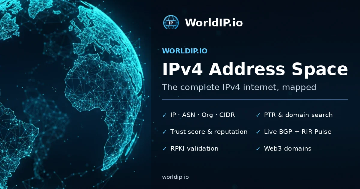 Bản đồ toàn bộ không gian địa chỉ IPv4: Công cụ tra cứu miễn phí và chi tiết