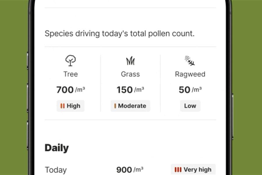 Giao diện ứng dụng The Weather Channel