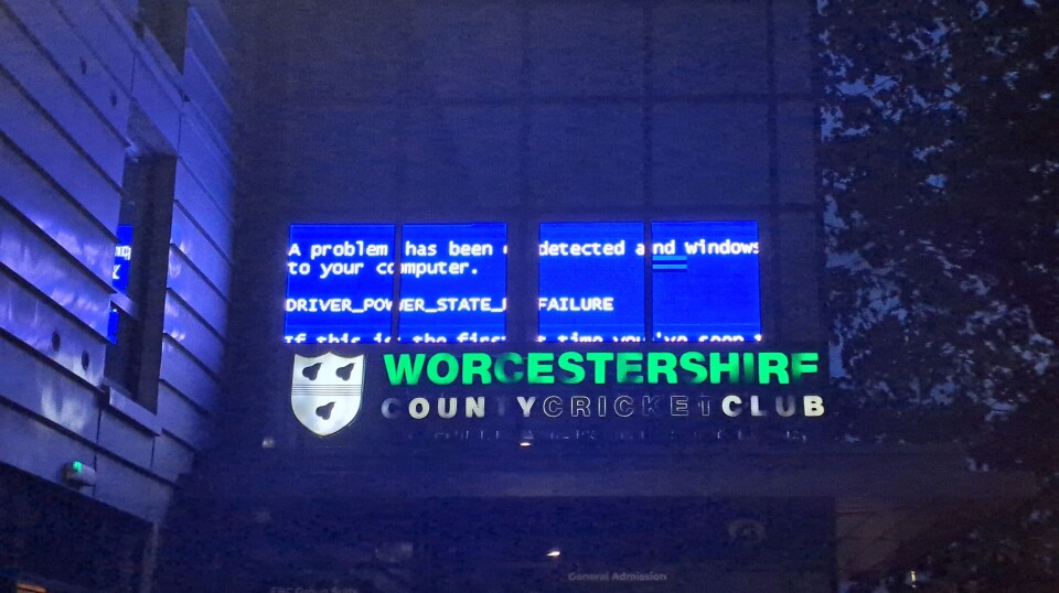 Màn hình BSOD tại sân cricket