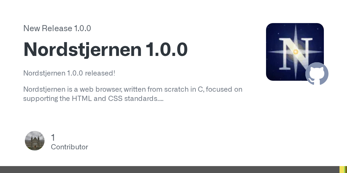 Nordstjernen 1.0.0 ra mắt: Trình duyệt web mới viết hoàn toàn bằng ngôn ngữ C