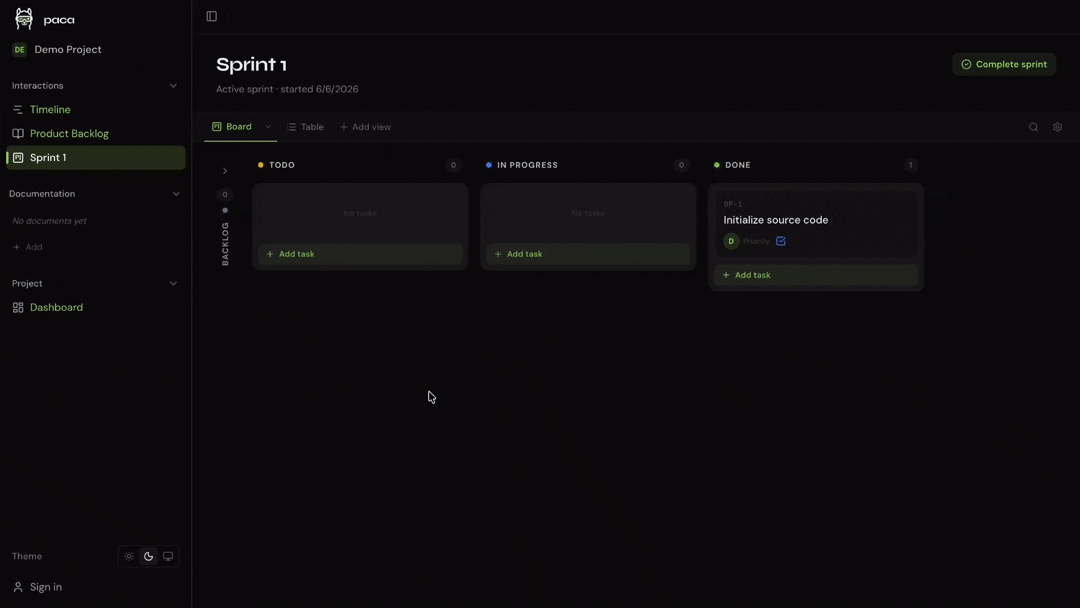 Demo phân công nhiệm vụ