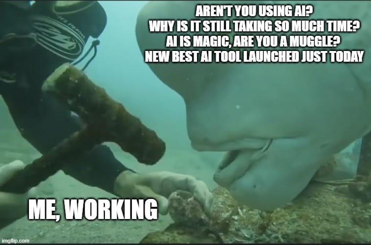 Meme mô tả áp lực phải sử dụng AI