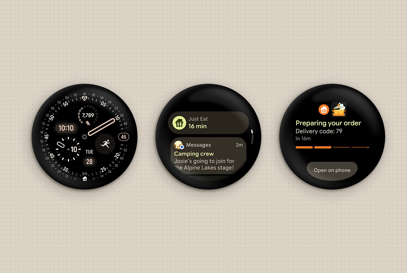Giao diện tính năng Live Updates trên Wear OS 7