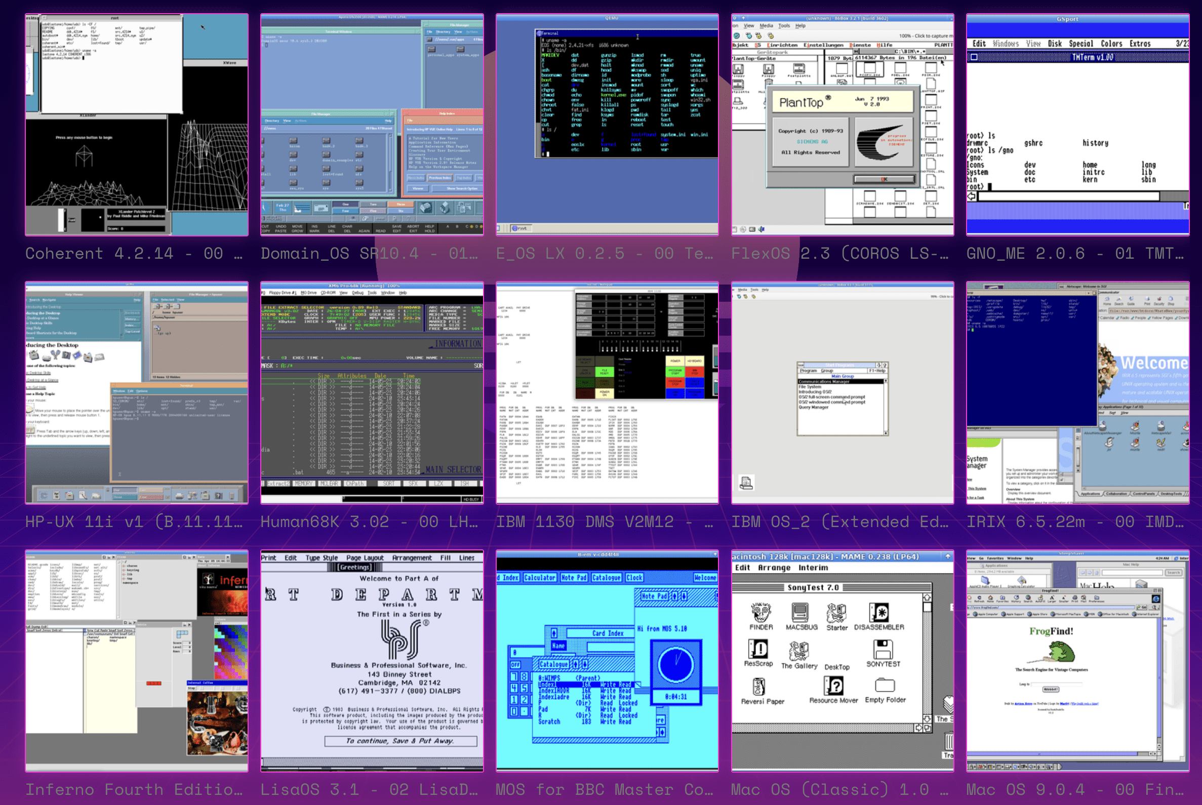 Coherent và Flex OS, cùng với Lisa và Mac OS