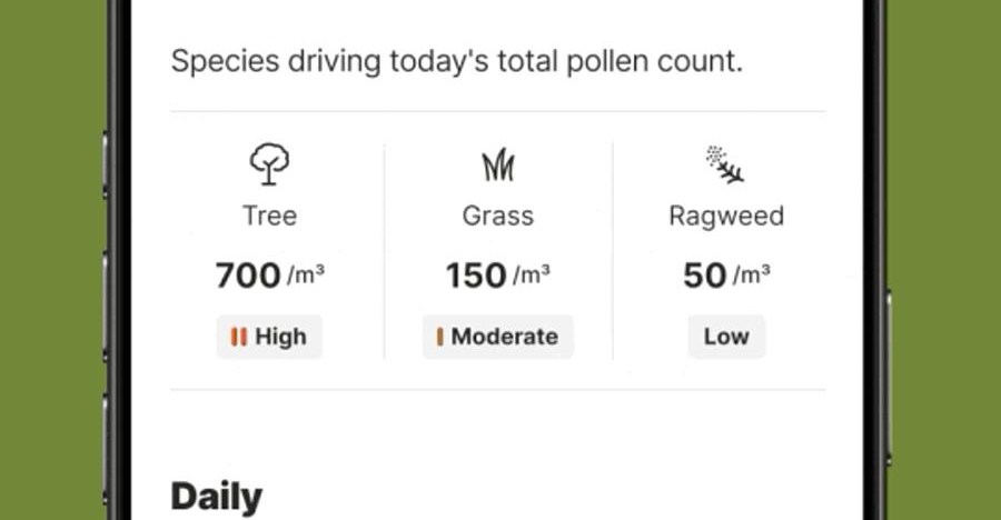Ứng dụng The Weather Channel cập nhật tính năng dự báo ngày dị ứng và theo dõi phấn hoa