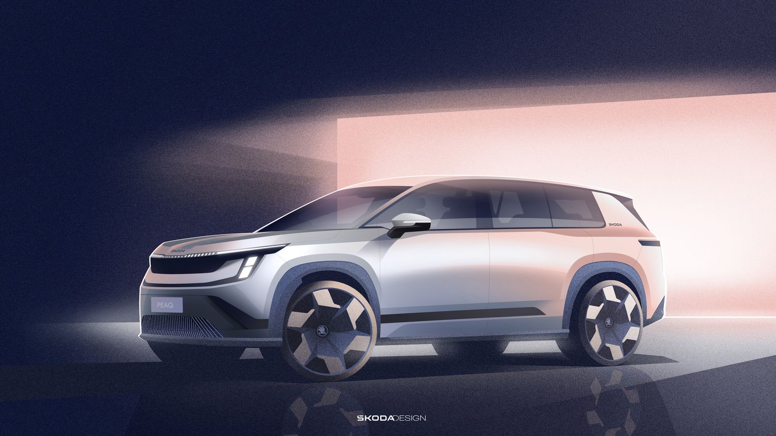 Mặt trước của mẫu xe điện Škoda Peaq