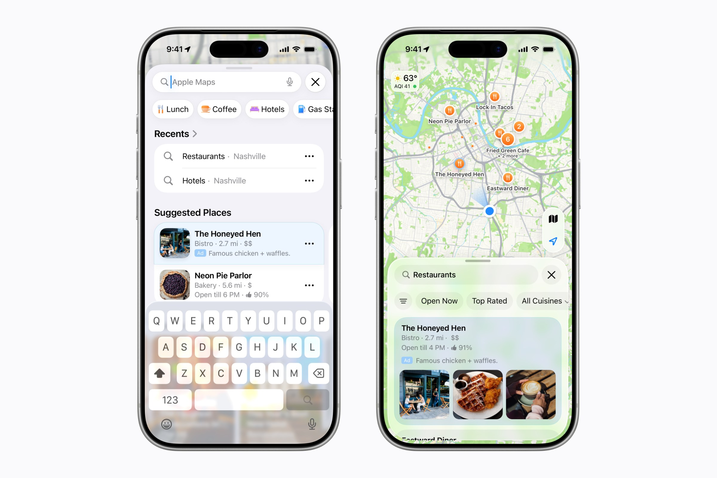 Quảng cáo hiển thị trong Apple Maps