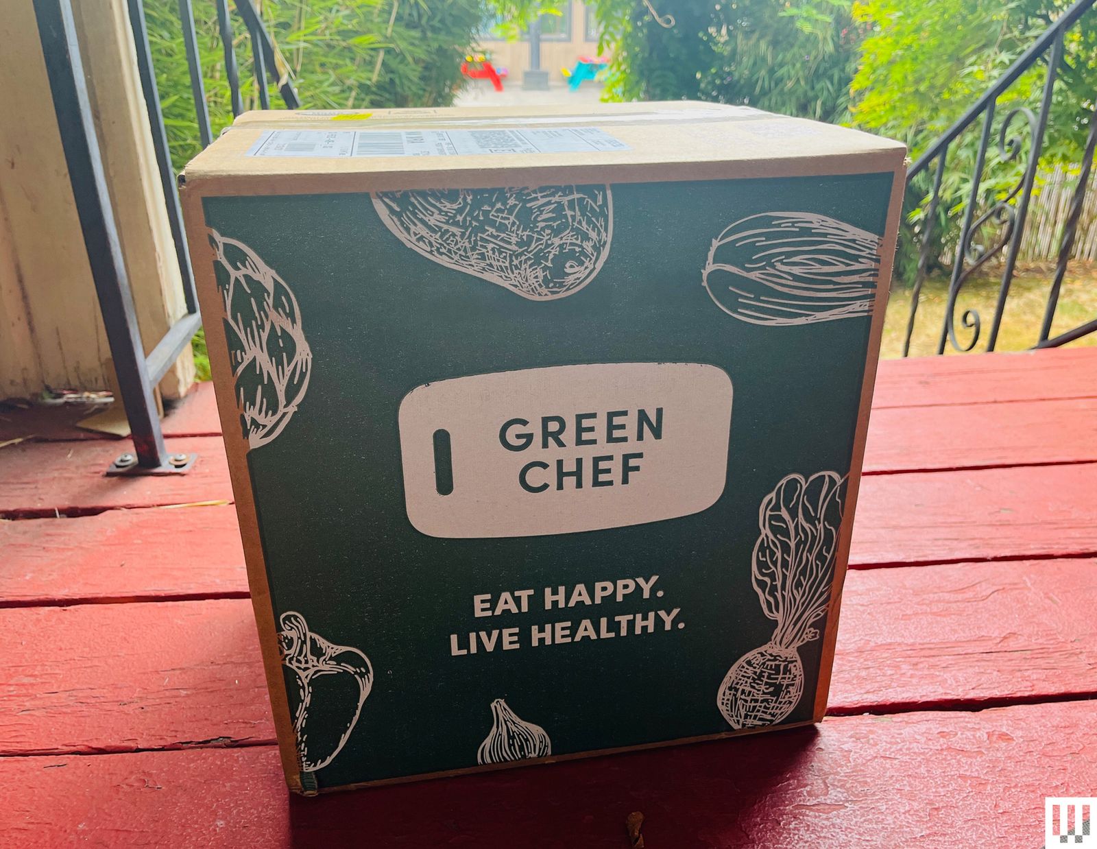 Hộp Green Chef được giao tận nơi, xếp gọn gàng và chắc chắn