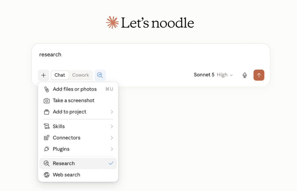 Giao diện Claude Deep Research