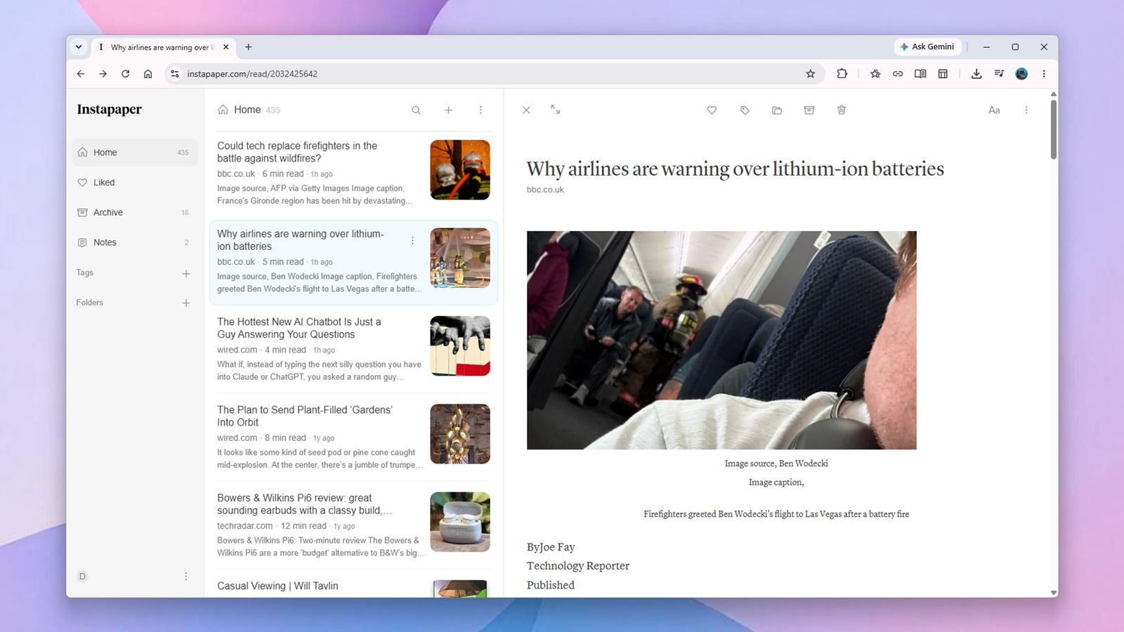 Bố cục ba cột mới trên trang web Instapaper