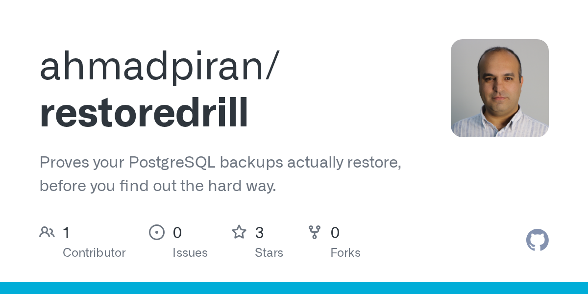 Restoredrill: Công cụ mã nguồn mở chứng minh bản sao lưu PostgreSQL của bạn có thể khôi phục thành công