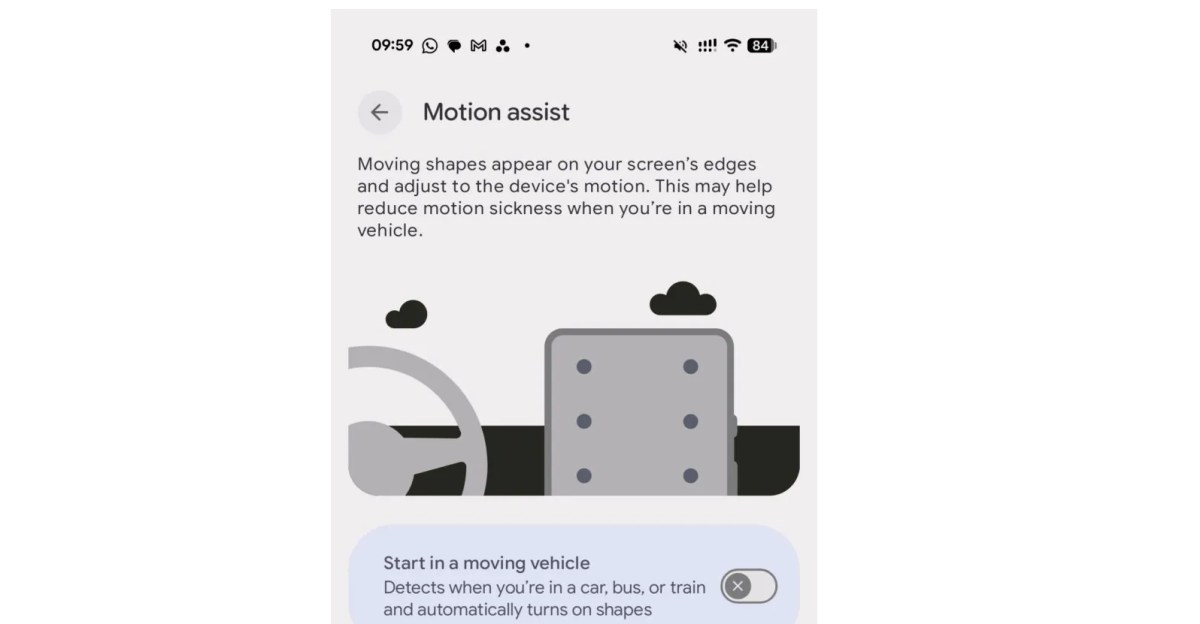 Android 17 ra mắt tính năng chấm tròn lạ mắt giúp giảm say xe — công nghệ chống buồn nôn thực sự hiệu quả