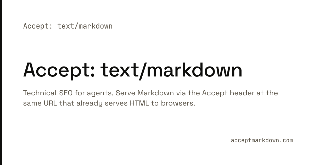 Phục vụ Markdown cho AI Agent bằng Accept Headers: Tối ưu hóa nội dung cho máy móc