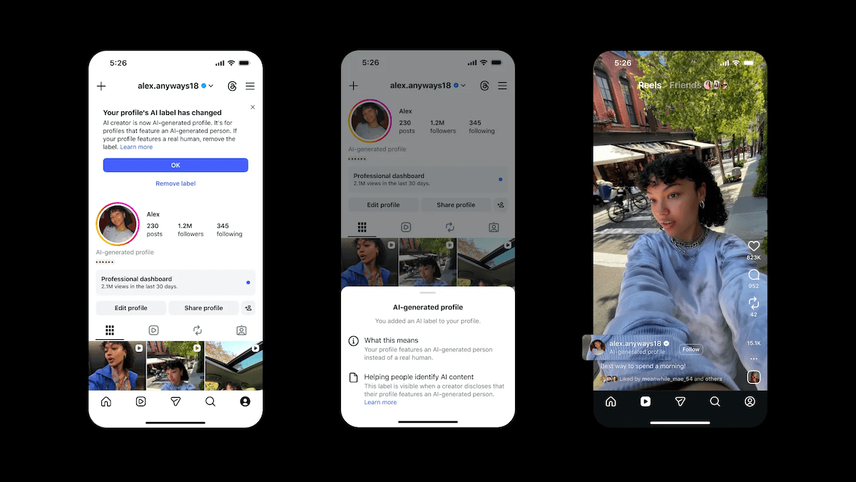 Instagram siết chặt nhãn dán và giới hạn tiếp cận đối với tài khoản AI ẩn danh