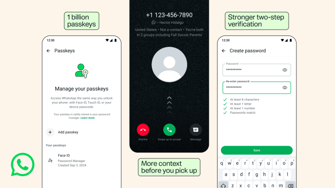 Giao diện WhatsApp hỗ trợ passkey