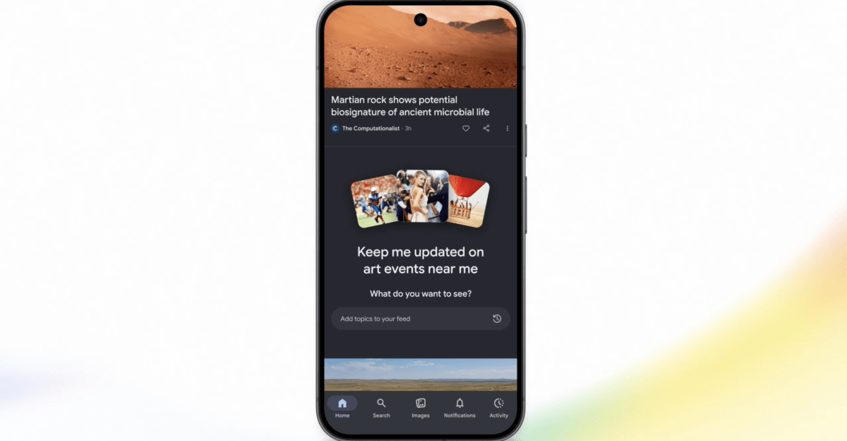 Google Discover sắp có tính năng tùy chỉnh feed bằng AI kiểu chatbot